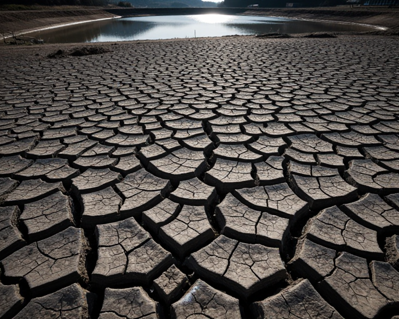 Parched Korean farmland during drought