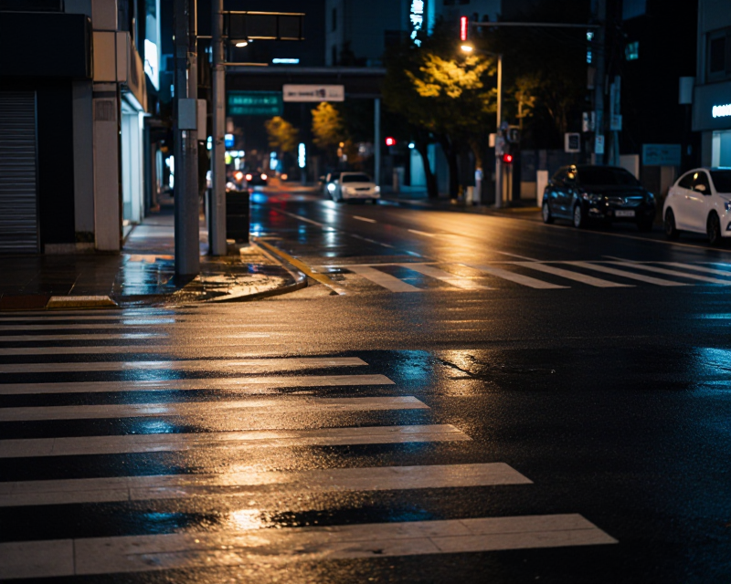 Seoul Night Crosswalk